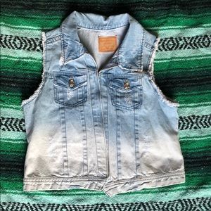 Amethyst Jeans Faded Denim Vest